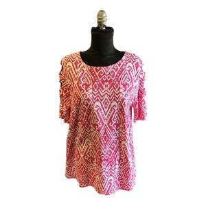 Ruby Rd Pink Patterned Top